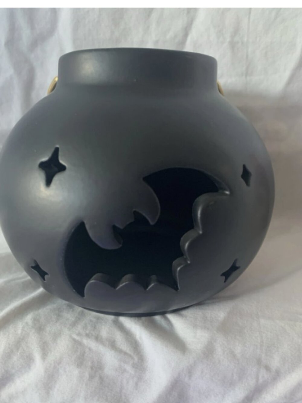 Black Ceramic Tea light Lantern (Bat with stars) 2023 Halloween